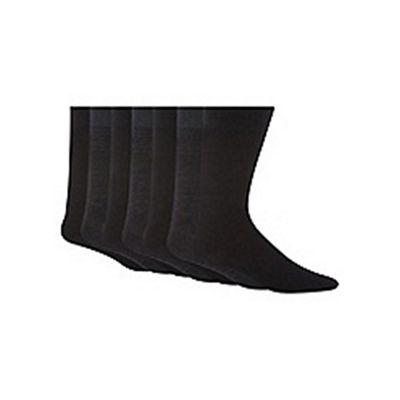 Debenhams Basics Pack of seven dark grey cotton blend socks